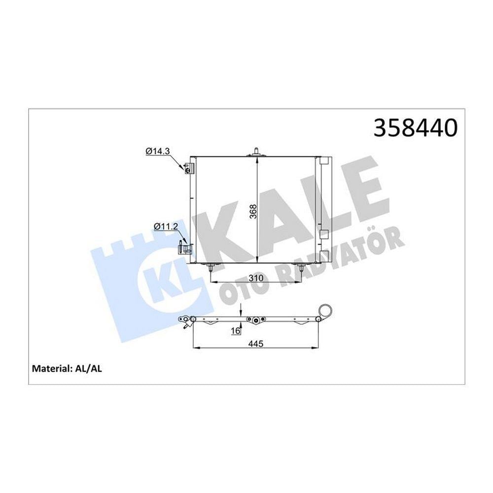 KLIMA RADYATORU C2 C3 C3 II C3 PLURIEL C3 III DS3 P208 P207 P1007 P2008 OLCU: (420×374×16)