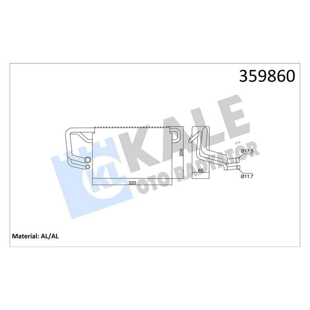 KLIMA RADYATORU (EVAPORATOR) - DAF / CF65 - CF75 - CF85 - EURO 6 (VALFSIZ) [BRAZING AL/AL] [320X200X