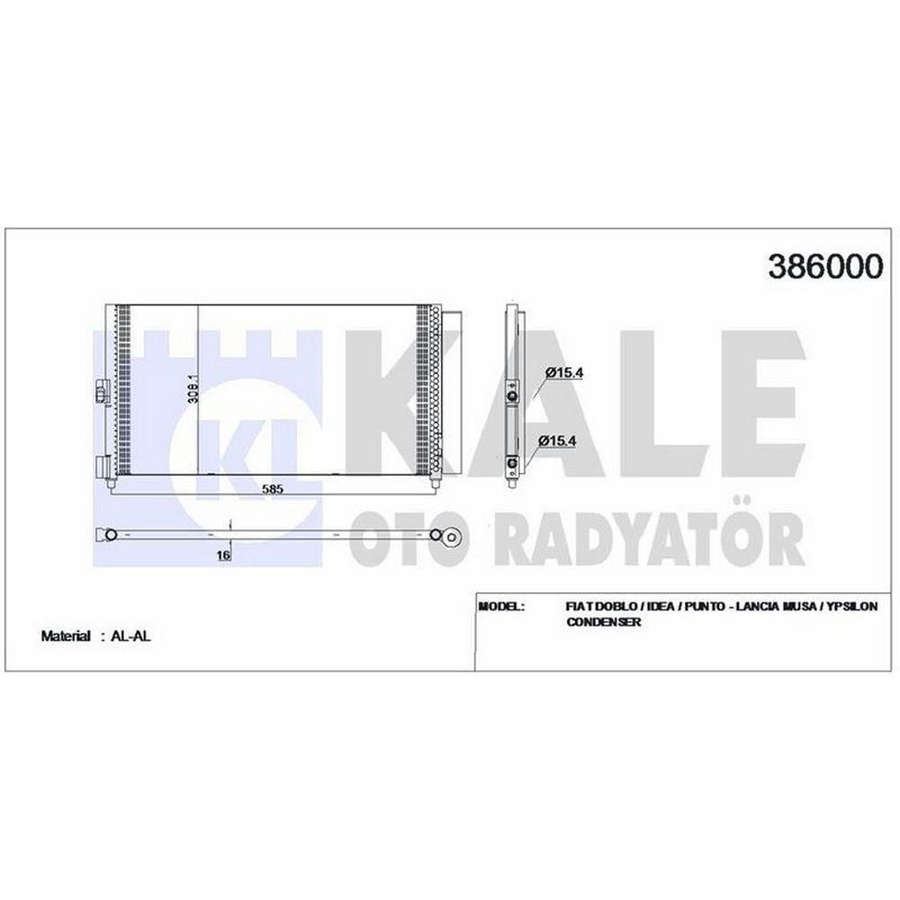 KLIMA RADYATORU (KONDANSER) DOBLO IDEA 1.3 MULTIJET / 1.9JTD 03>
