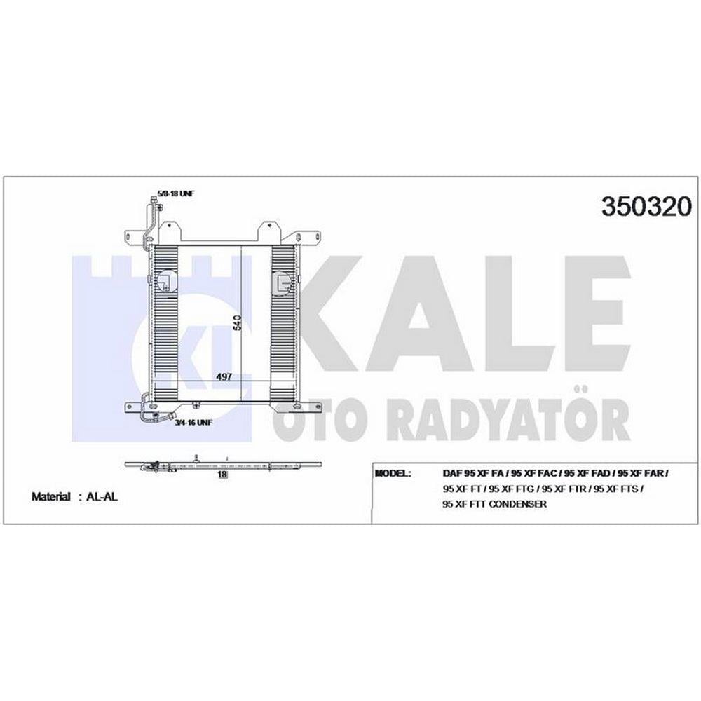 KLIMA RADYATORU KONDENSER DAF 95 XF FA / 95 XF FAC / 95 XF FAD / 95 XF FAR / 95 XF FT / 95 XF FTG /