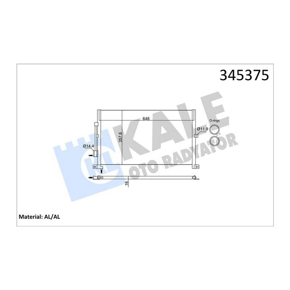 KLIMA RADYATORU MONDEO III 1.8 / 2.0 16V / 2.0TDCI 00>07 MANUEL KLIMALI OLCU: (669×361 X SS)