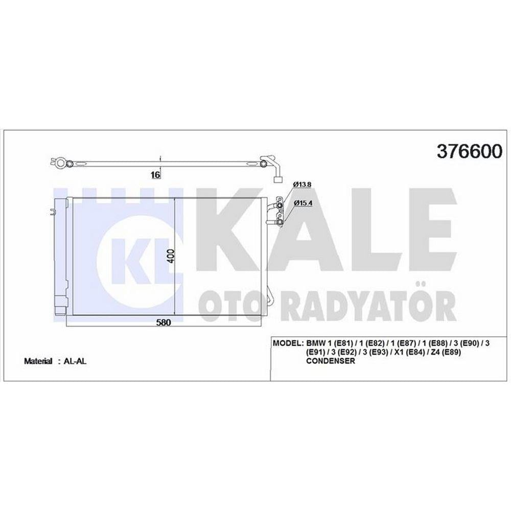 KLIMA RADYATORU N43 N45 N46 N51 N52 N53 M3 E81 E82 E87 E88 E90 E91 E92 E93  X1 E84 E89