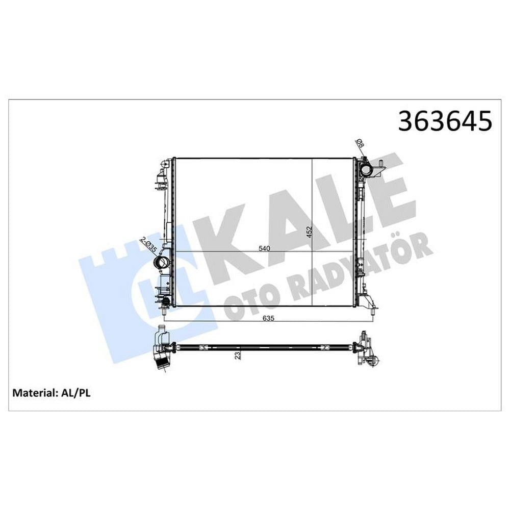MOTOR RADYATORU [BRAZING] RENAULT MEGANE IV 15> SCENIC IV 15> 1.2 TCE 1.3 TCE 1.5 DCI 1.6 SCE (540x4