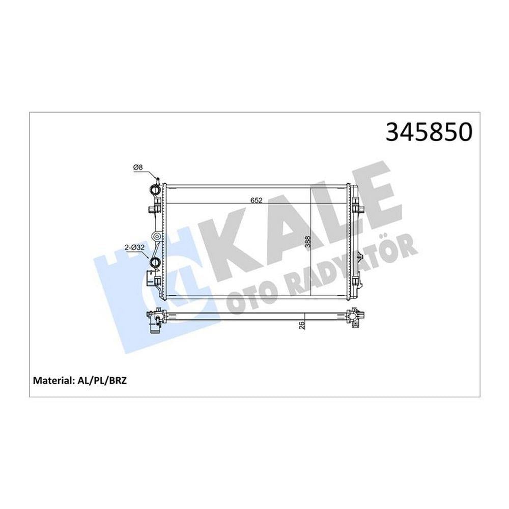 MOTOR SU RADYATORU A1 10> IBIZA 08> POLO 09> 1,4TFSI (652x398x26)