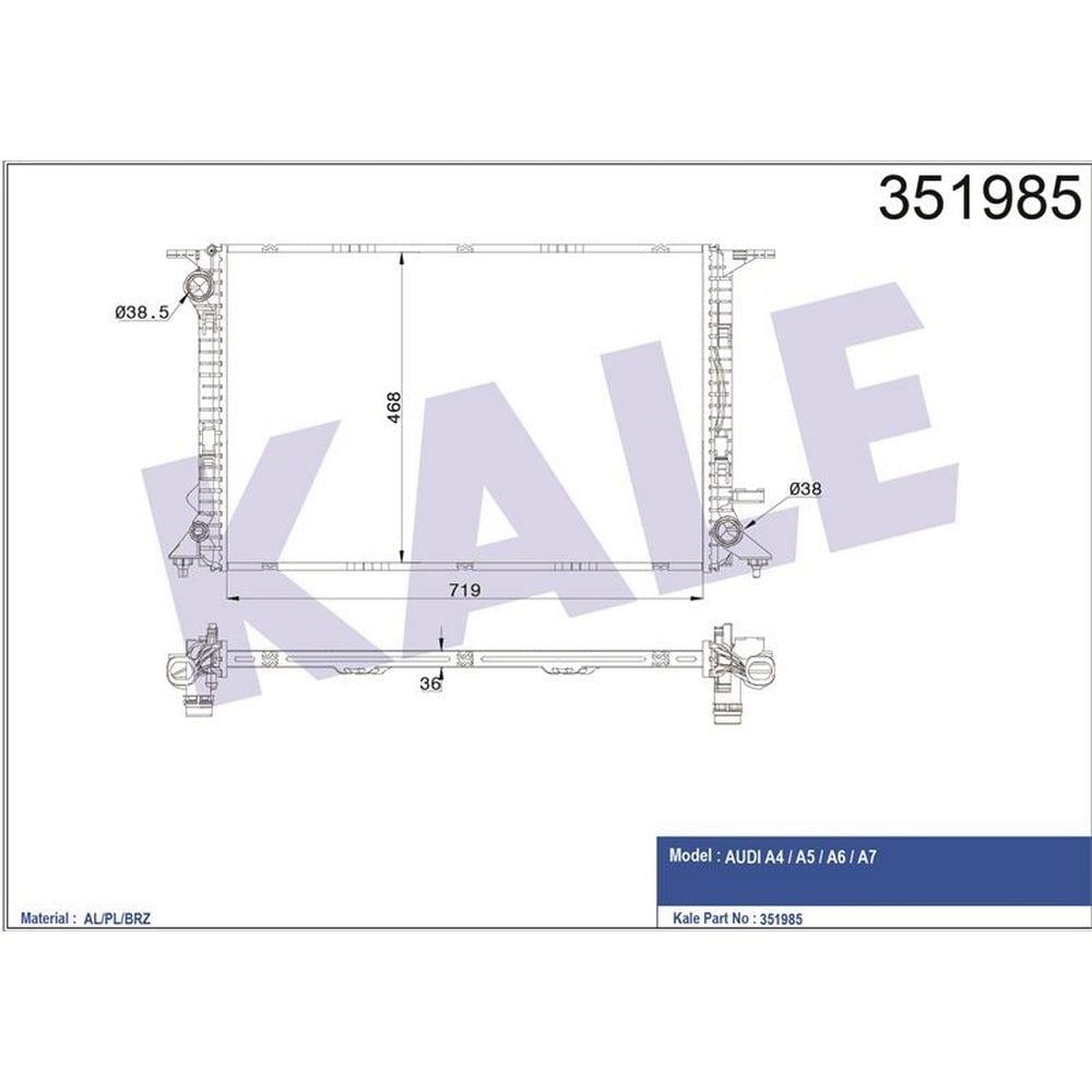 MOTOR SU RADYATORU AUDI A4 08>15 A5 10>17 A6 Q7 11>18 Q5 13>17 3.0 3.2TDI TFSI