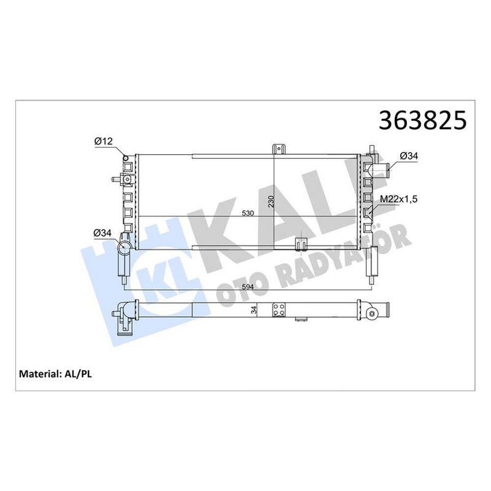 MOTOR SU RADYATORU CORSA A 1.2 1.4 82>93 KLIMASIZ (MT) [MEKANIK] [34MM]