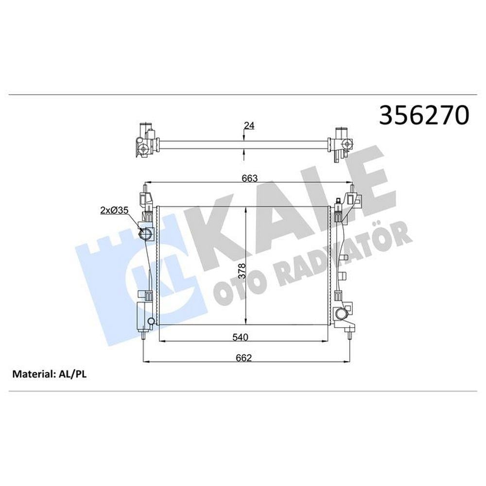 MOTOR SU RADYATORU FIORINO BIPPER NEMO TU3A / TU3AES (1,4 8V) 08> OLCU: (540×368×18) MEKANIK