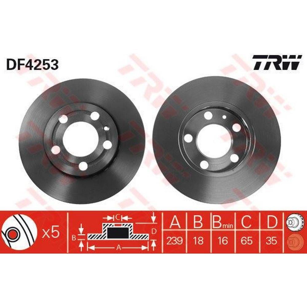 ON FREN AYNASI (DISK) HAVALI FABIA 1,0 1,2 12 / 99>POLO (9N) 1,2 1,4 16V 1,9 SDI 10 / 01>