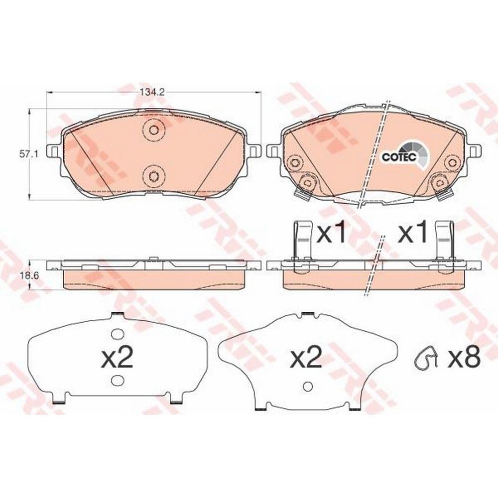 ON FREN BALATASI TOYOTA COROLLA 2013-> AURIS 2012-> 1.33 1.6 BENZINLI 1.4 D4D DIZEL