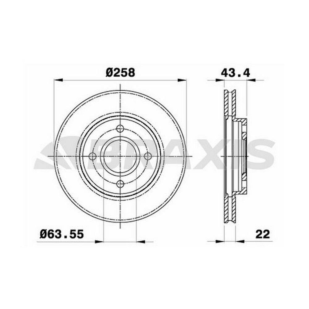 ON FREN DISK AYNASI FOCUS I 98>04 FIESTA V 00>08 FUSION 02>12 FORD KA 1,6 03>08 MAZDA II 1,2 / 1,4 /