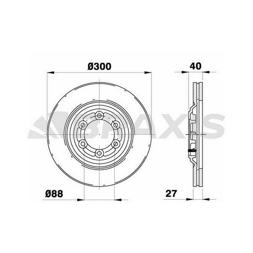 ON FREN DISK AYNASI ISUZU D-MAX 2.5 CRDI 4X4 12>17 / D-MAX 1.9 4X2 4X4 17>19 (300X27X88)