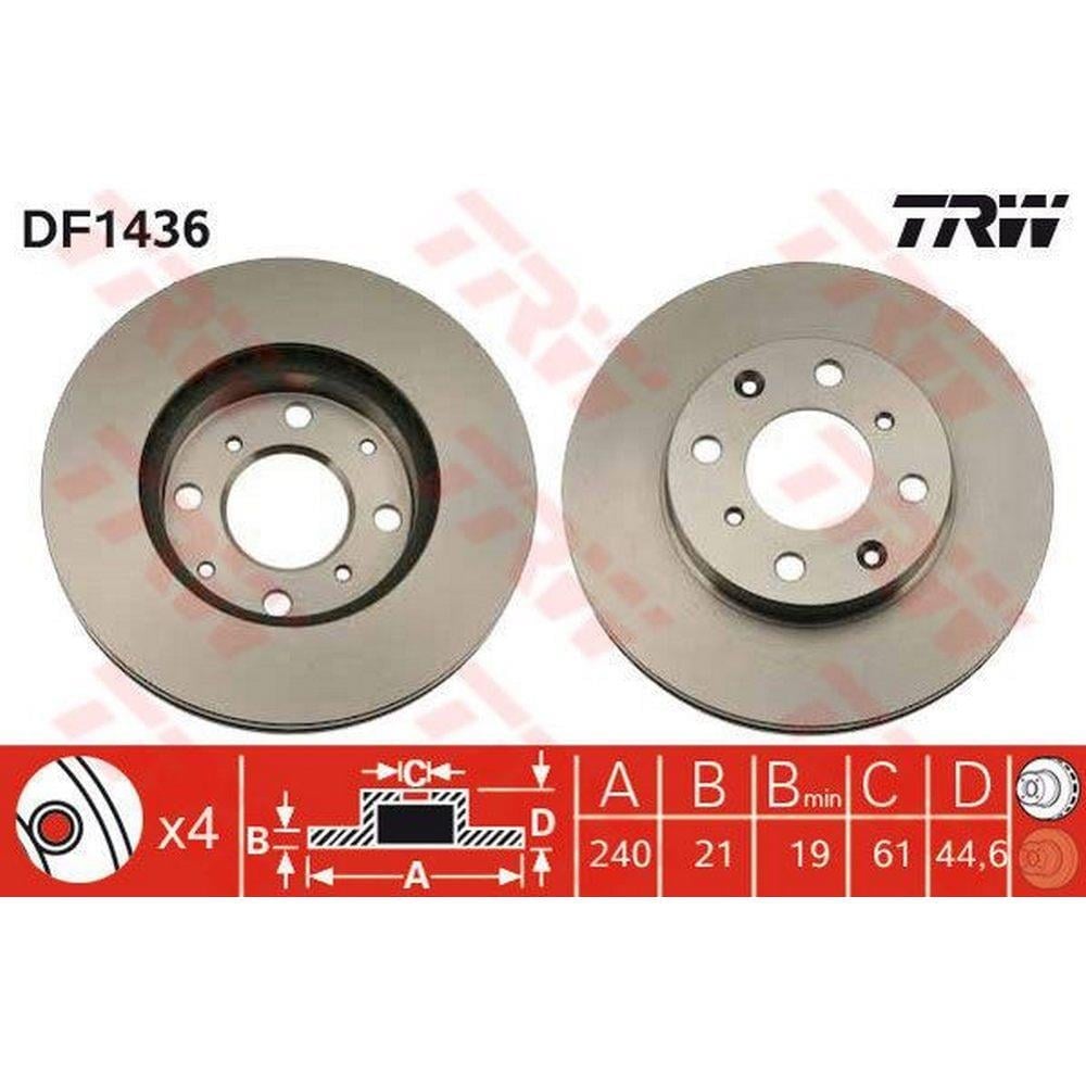 ON FREN DISKI (AYNASI) HAVALI HONDA CIVIC 1.4 1.5 1992-2000 (240X4)
