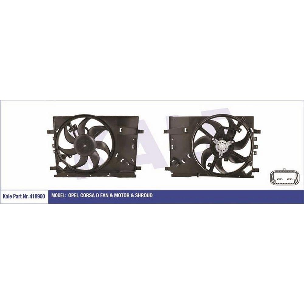 RADYATOR FAN MOTORU+DAVLUMBAZ CORSA D 130W 390MM