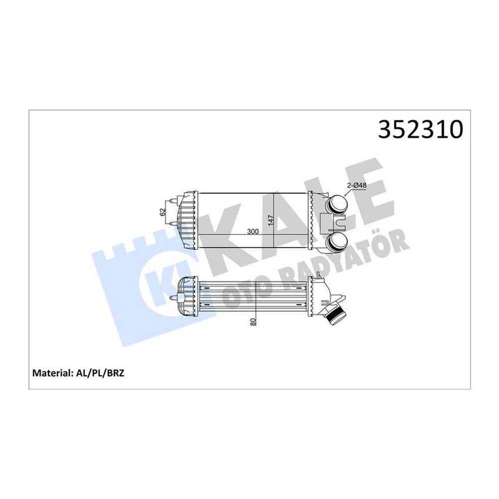 TURBO INTERCOOLER RADYATORU BERLINGO II PARTNER II XSARA PICASSO DV6 (1,6 HDI) OLCU: (147,5×300×85)