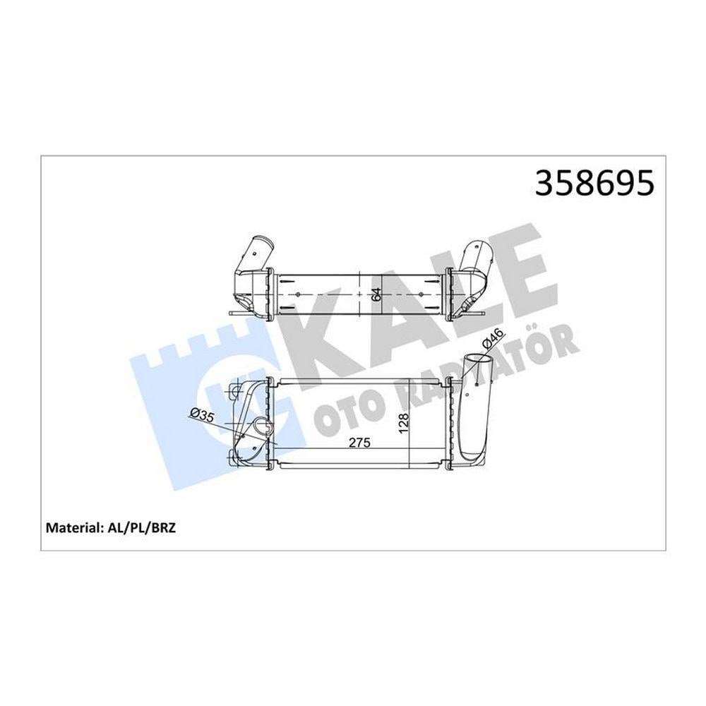 TURBO RADYATORU COROLLA - AURIS 1,4 D4D 2013-2018 (INTERCOLER)