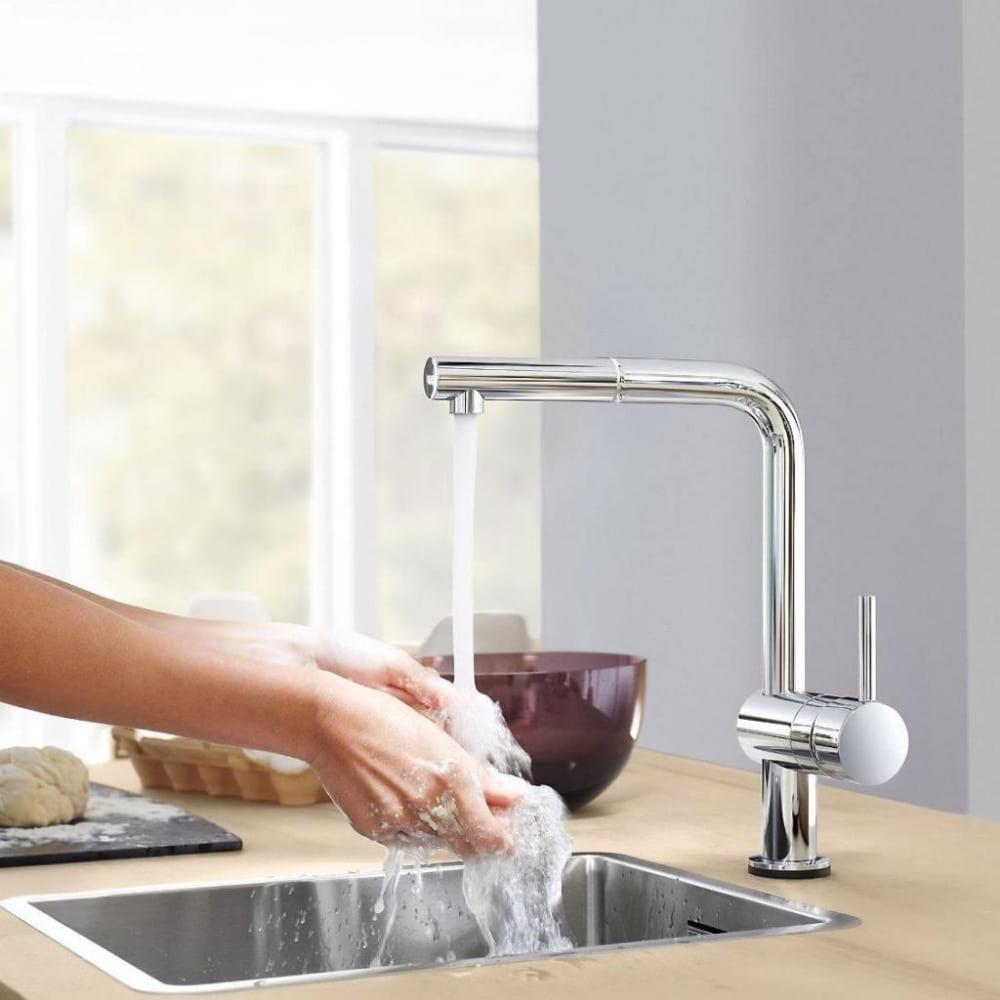 Grohe Eviye Bataryası Spiralli Tek Akışlı Minta Krom 32168000