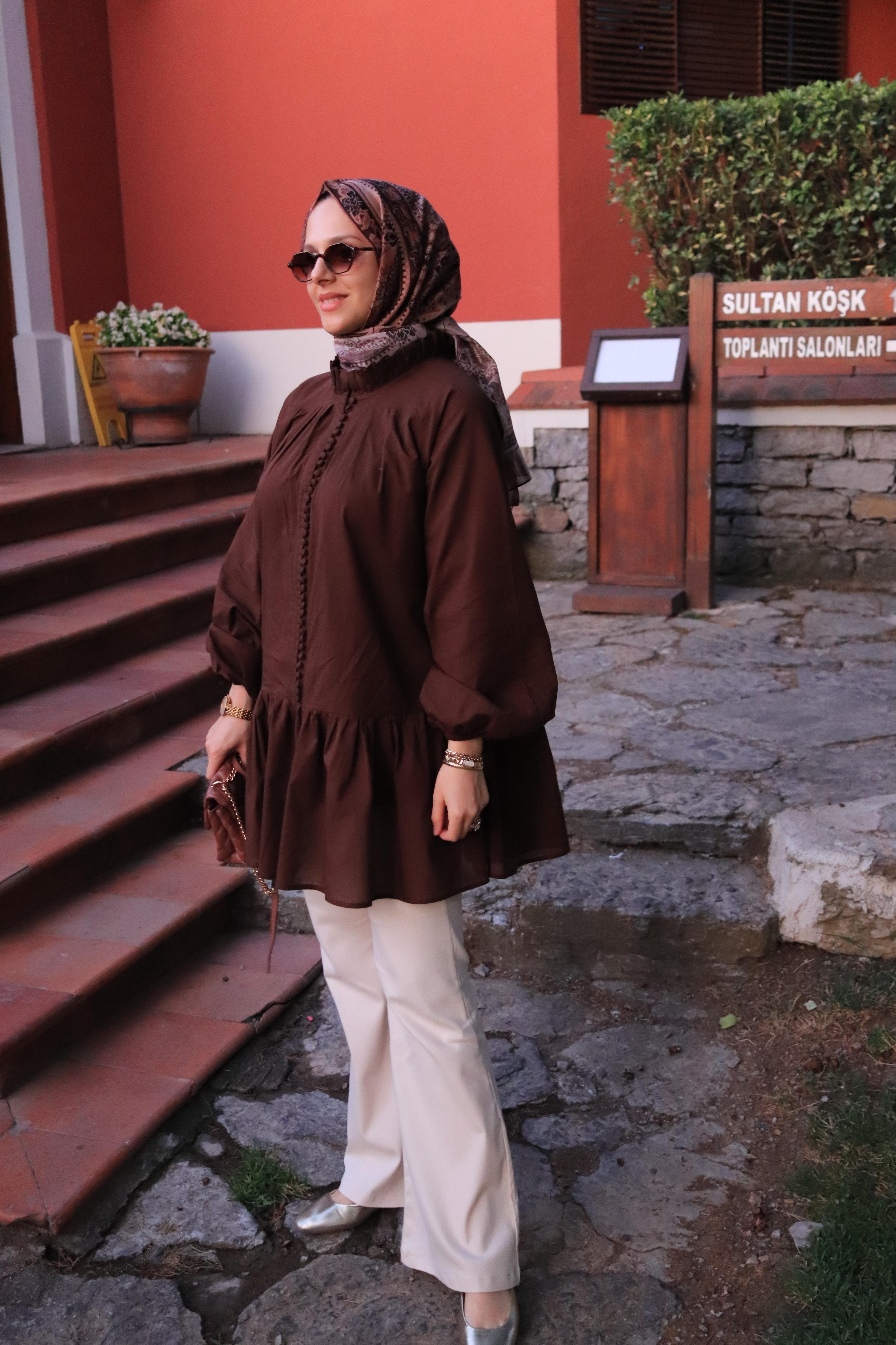 BRİTLİ VUAL GÖMLEK - ACI KAHVE (%100 PAMUK)