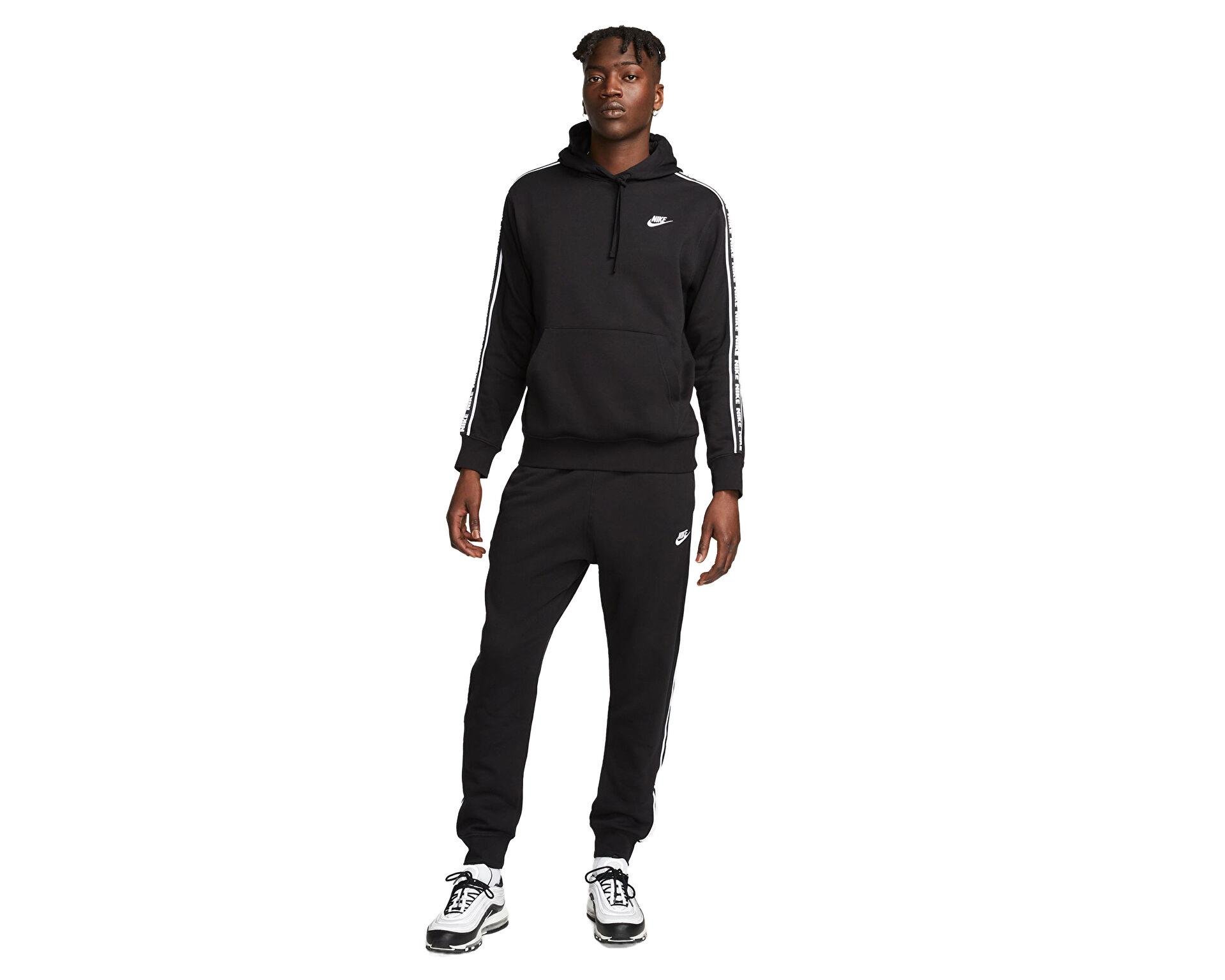 Nike Club Fleece GX Erkek Eşofman Takımı - Siyah/Beyaz