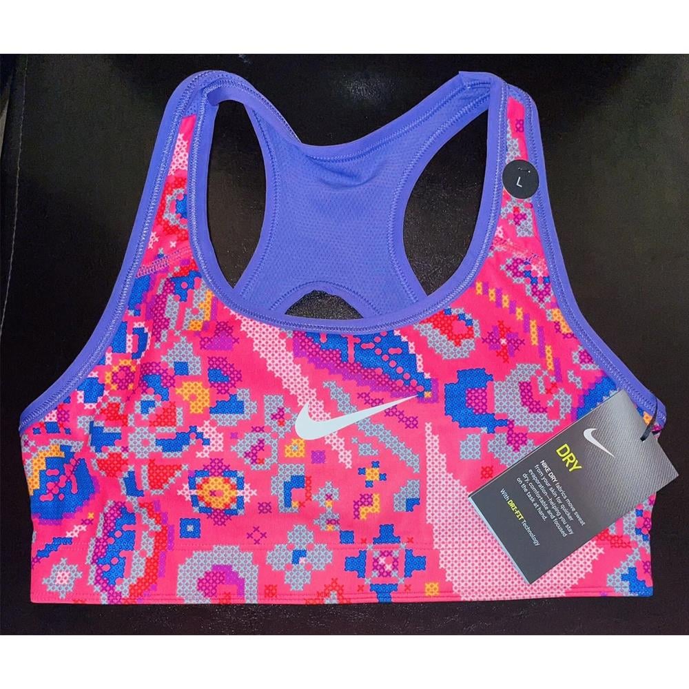 Nike Pro Classic Çift Taraflı Baskılı Kız Çocuk Spor Sütyeni