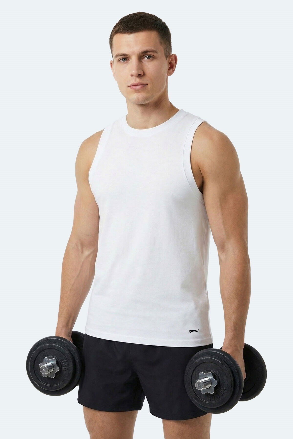 Slazenger KULAP Erkek Kolsuz Beyaz Tişört