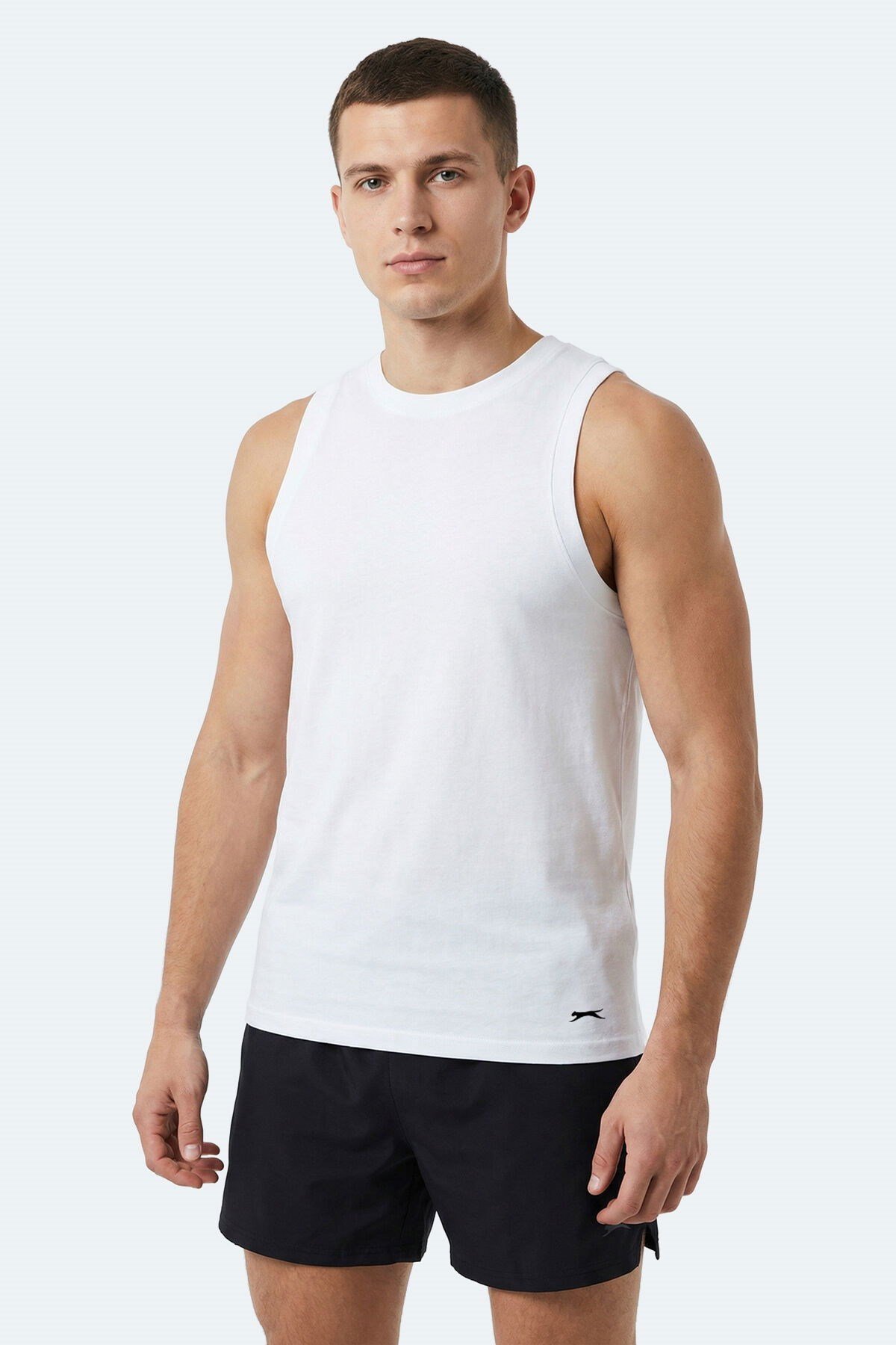 Slazenger KULAP Erkek Kolsuz Beyaz Tişört