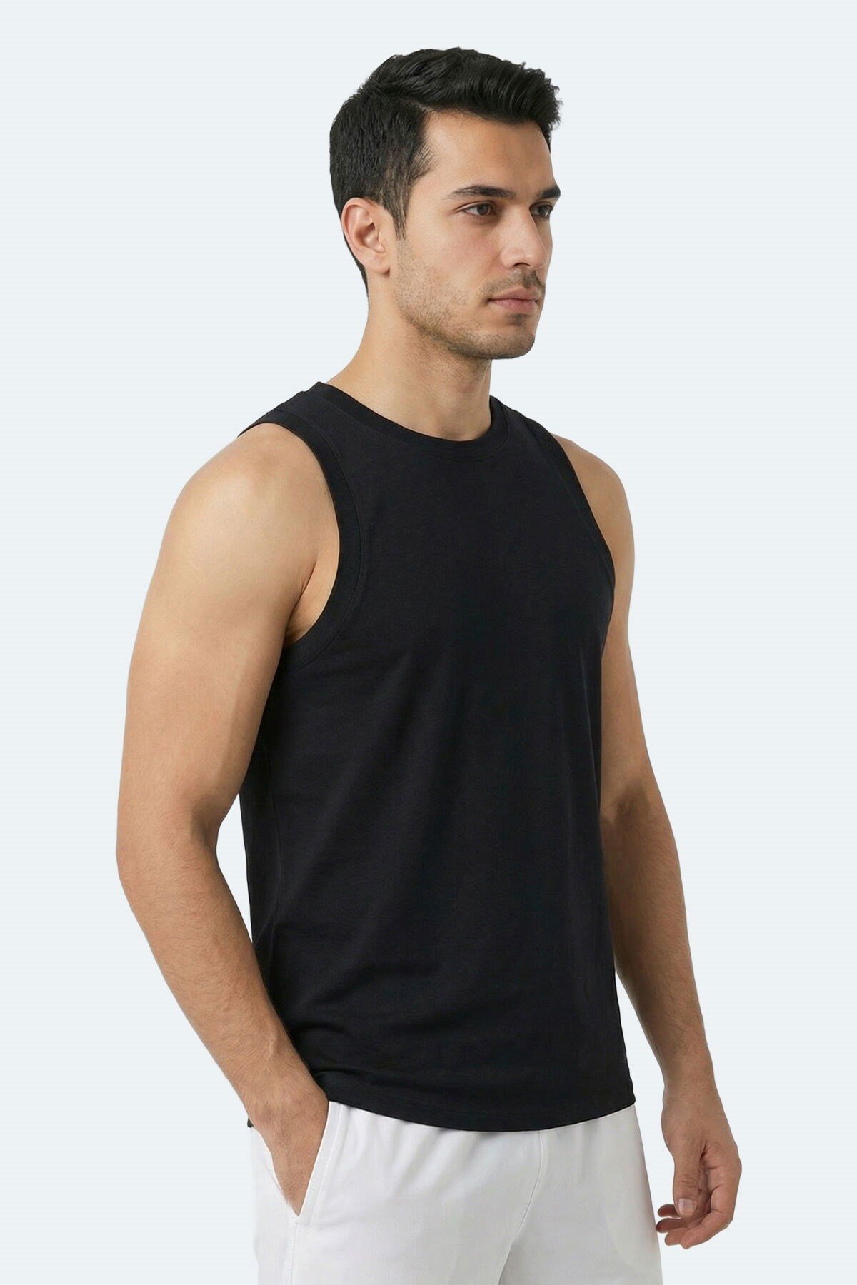 Slazenger KULAP Erkek Kolsuz Siyah Tişört