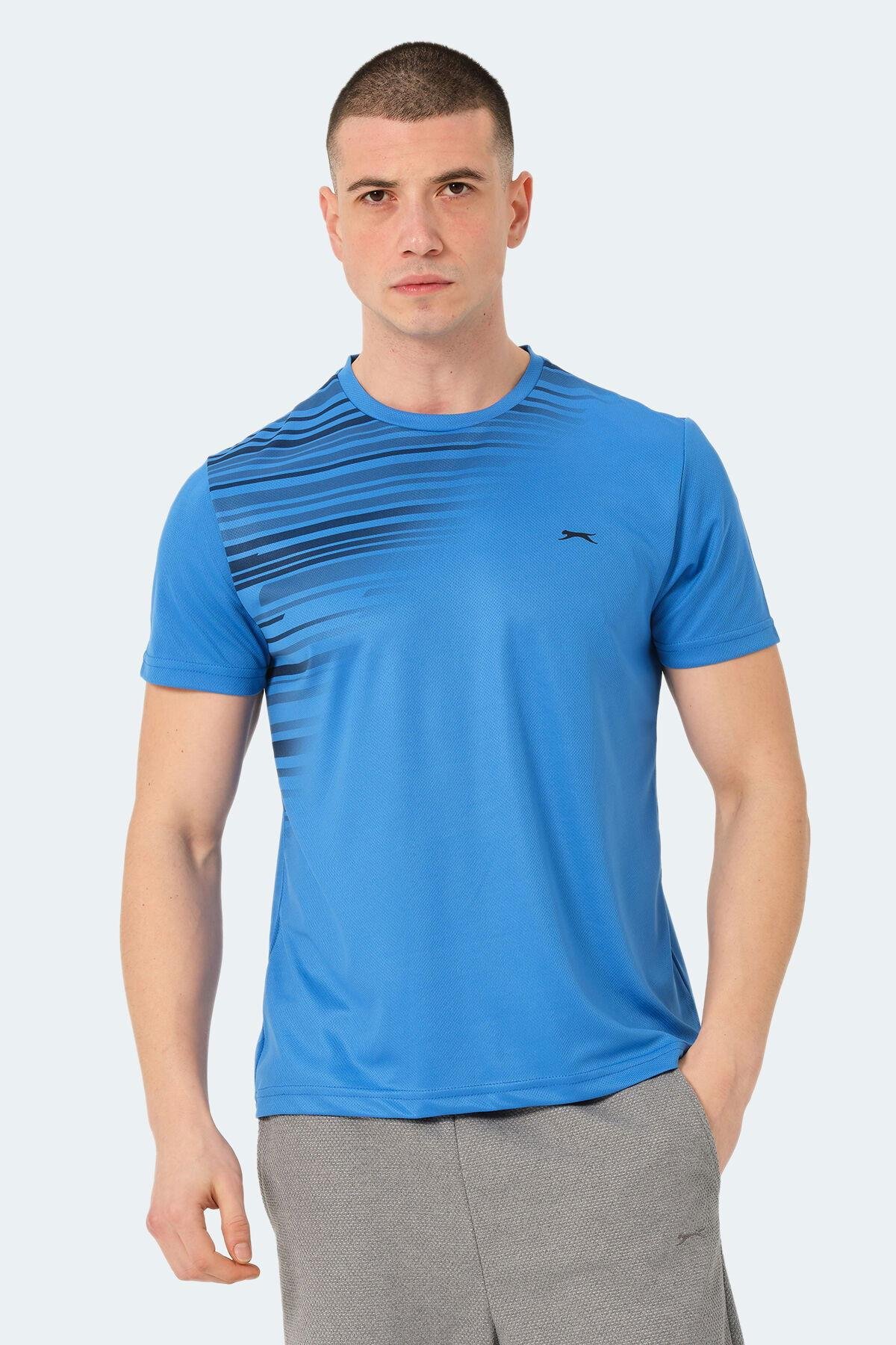 Slazenger RAVEN Erkek Saks Mavi Tişört