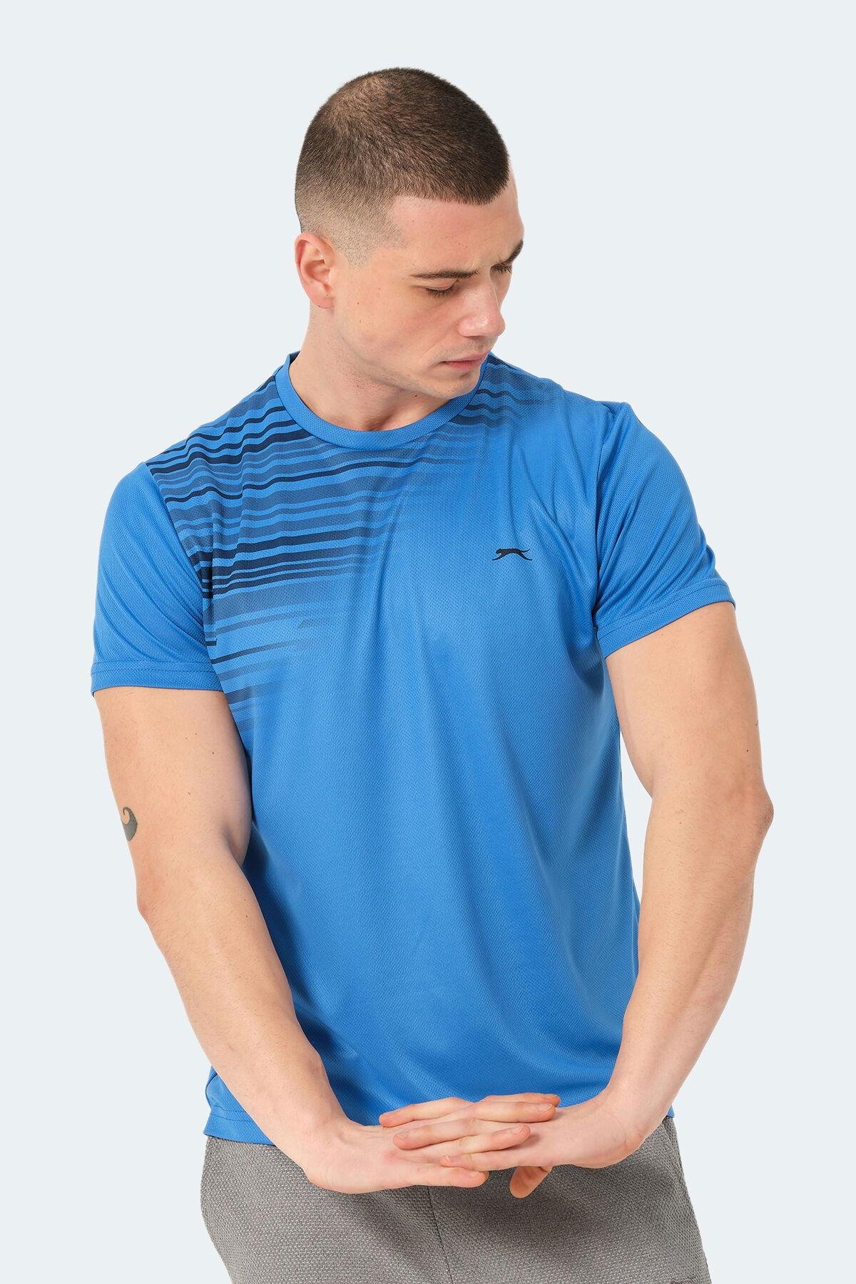 Slazenger RAVEN Erkek Saks Mavi Tişört