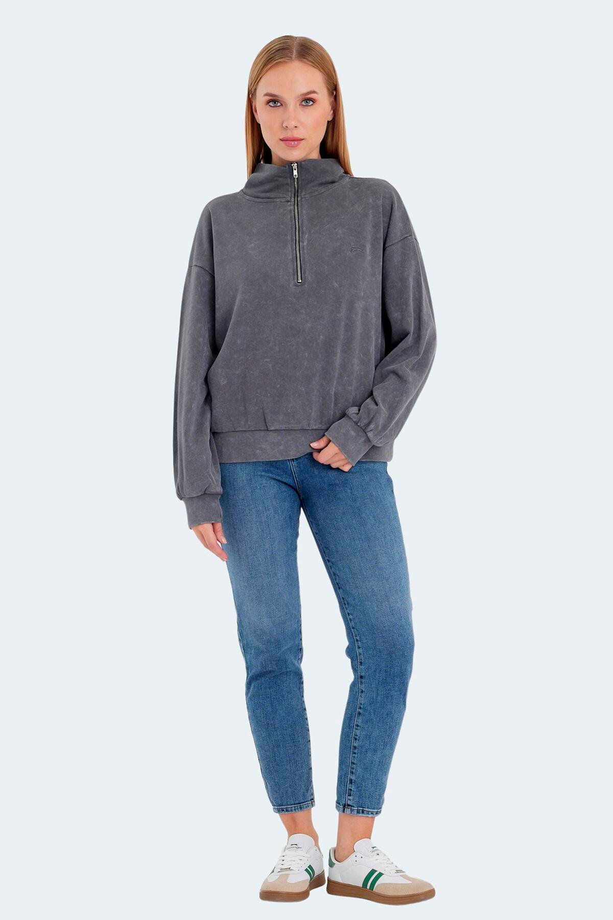 Slazenger VIEWER Kadın Sweatshirt Koyu Gri
