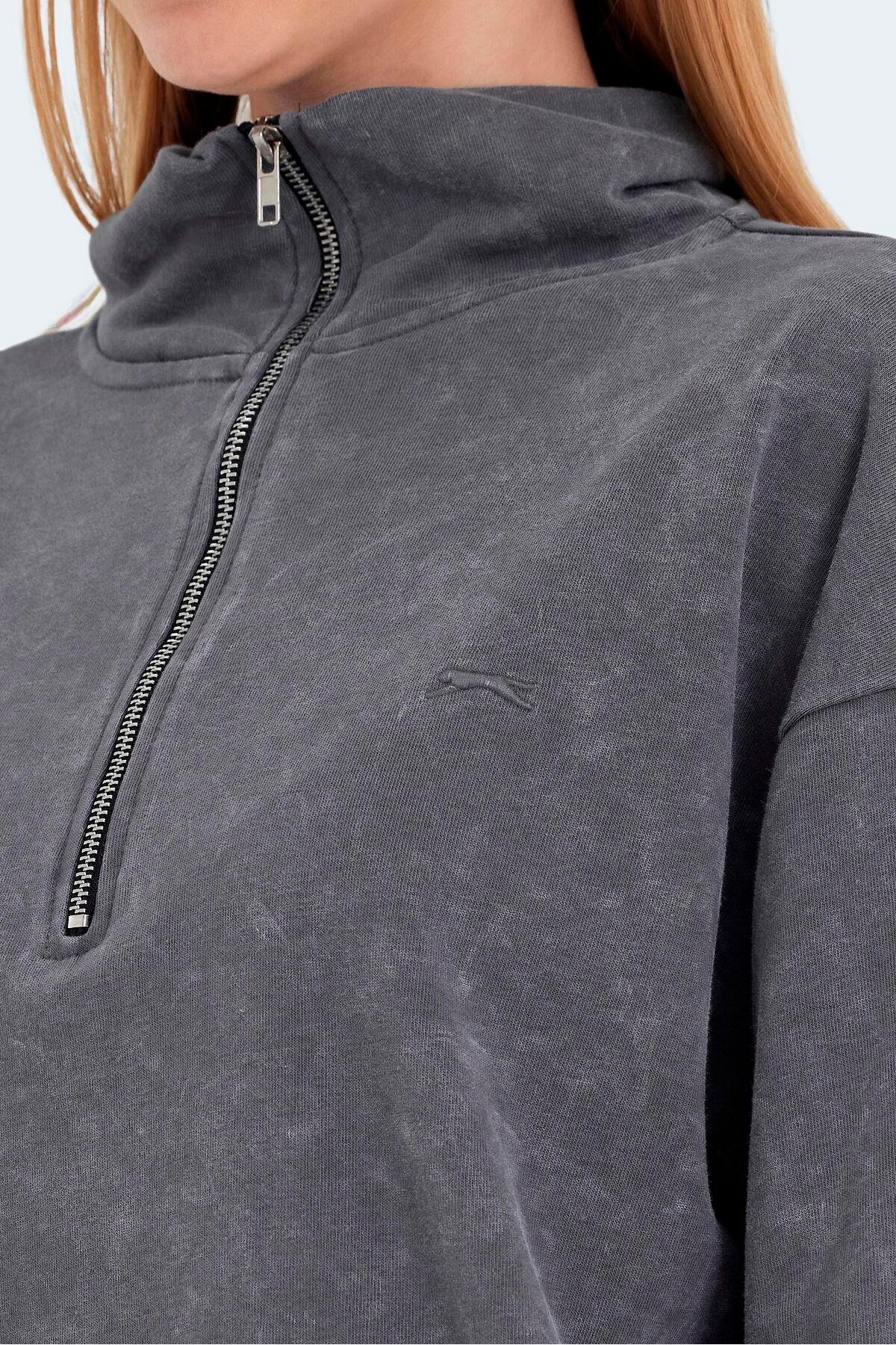 Slazenger VIEWER Kadın Sweatshirt Koyu Gri
