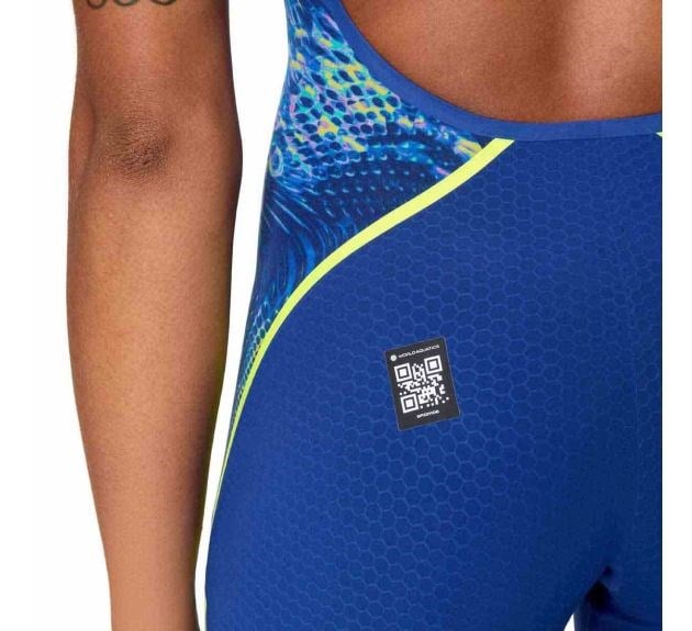 Speedo Fastskin LZR Pure Intent 2.0 Açık Sırtlı Diz Üstü Lacivert/Mavi/Sarı