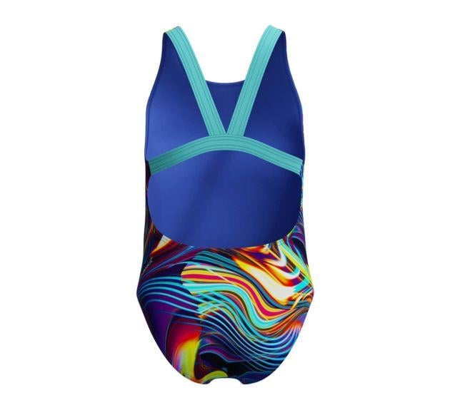Speedo Kız Dijital Allover Leaderback Yüzücü Mayosu