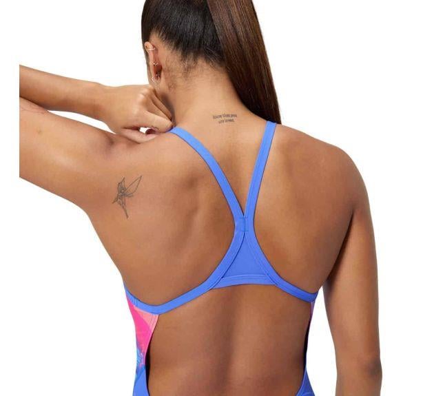 Speedo Placement Digital Turnback Swimsuit Kadın Yüzücü Mayosu