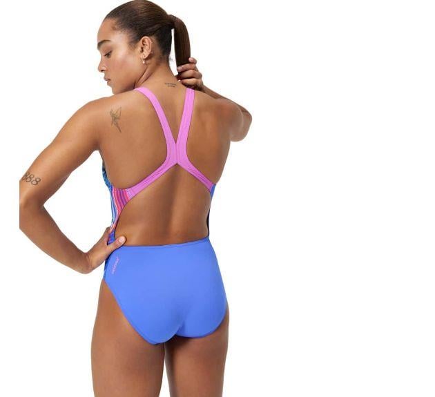 Speedo Womens Placement Powerback Swimsuit Kadın Yüzücü Mayosu