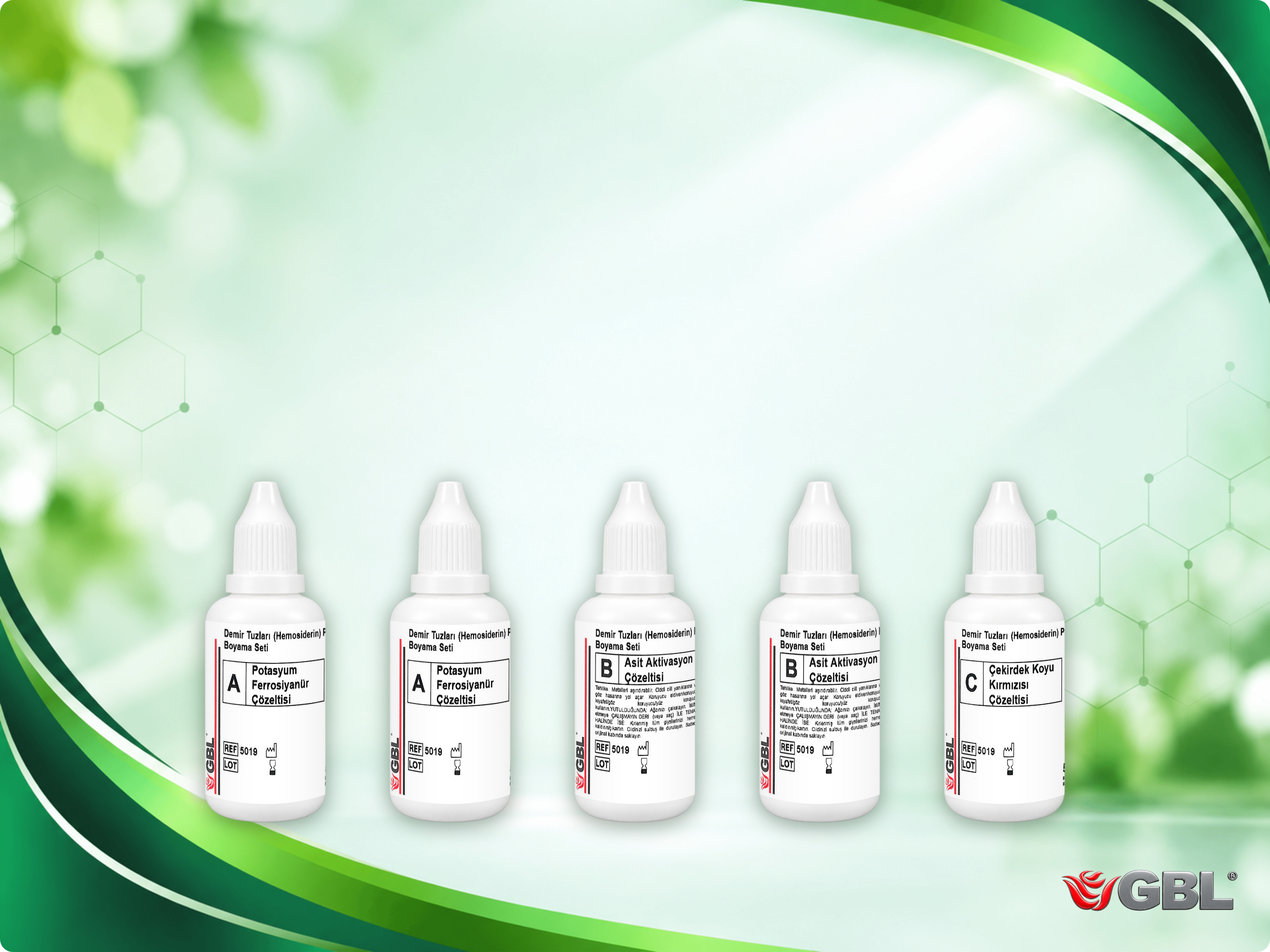Demir Tuzları (Hemosiderin) Prusya Mavisi Boyama Seti, 50 ml, 100 Test
