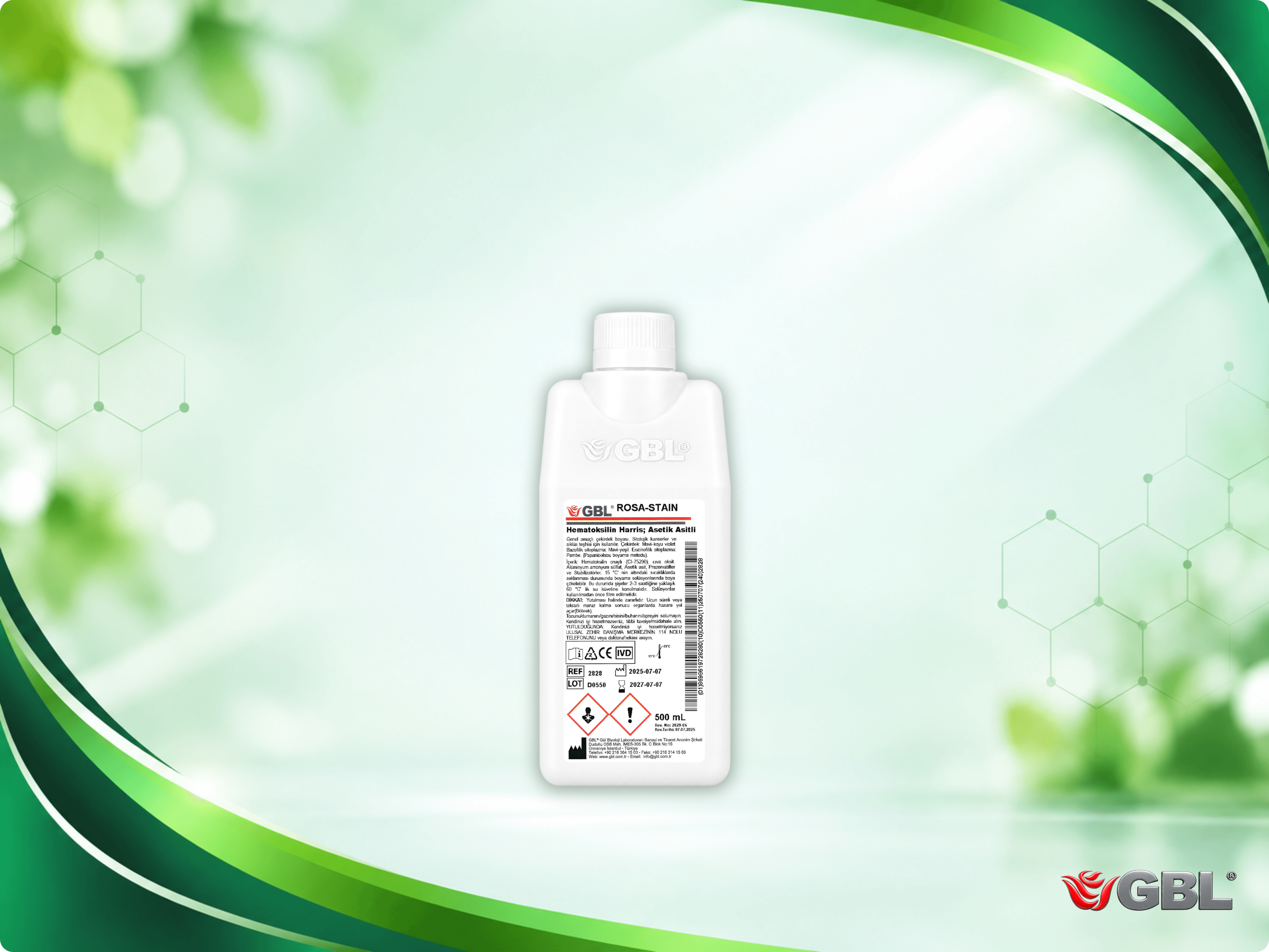 Hematoksilin Harris; Asetik Asitli, 500 ml, 1000 Test