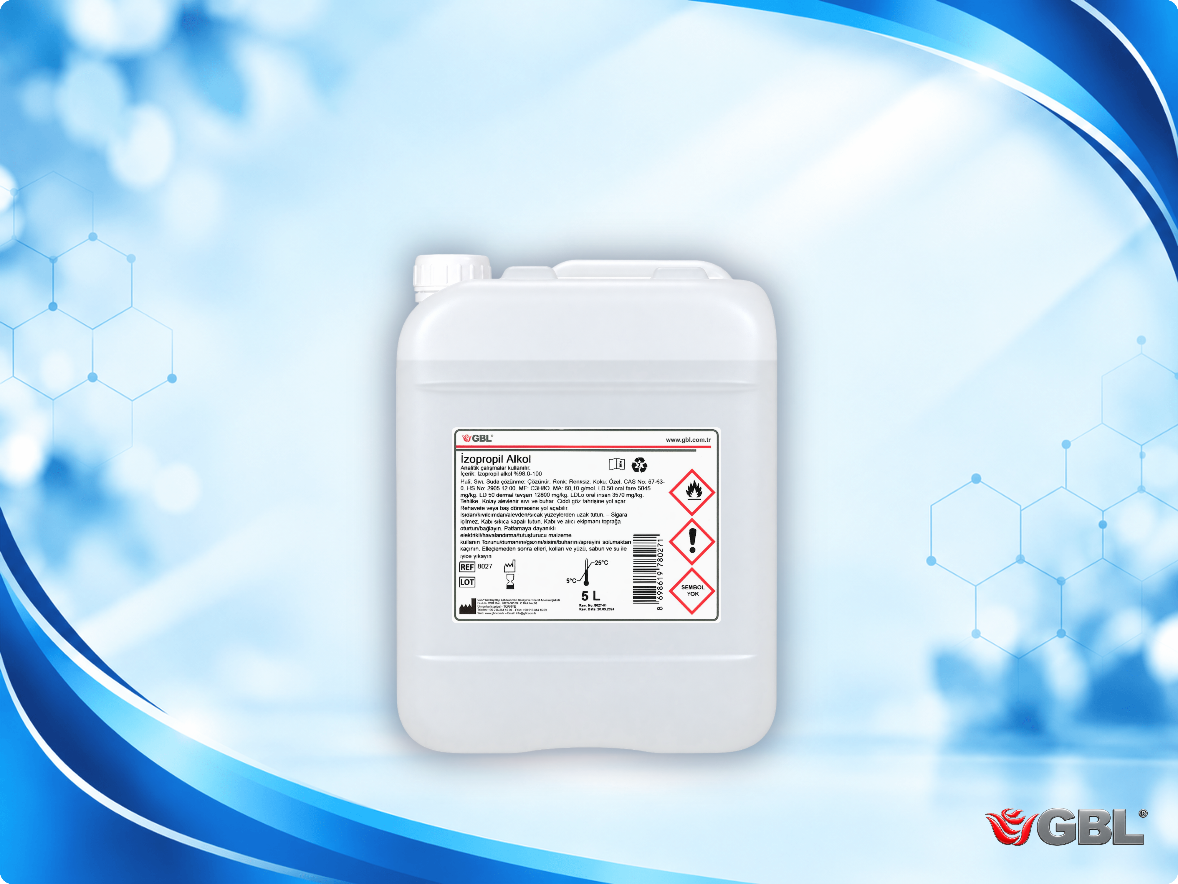 İzopropil Alkol (%99,8), 5000 ml