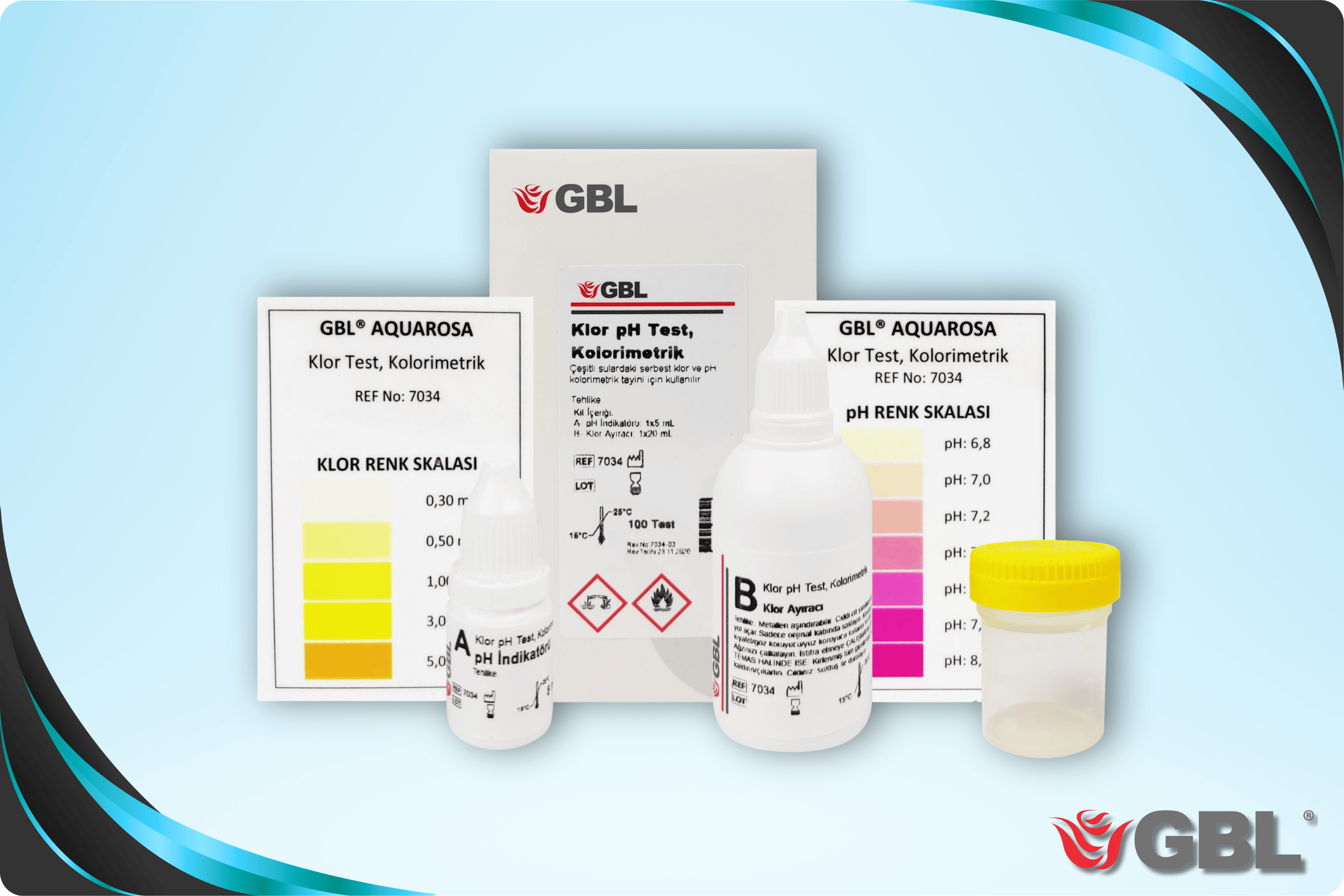 Klor pH Test Kiti , Kolorimetrik