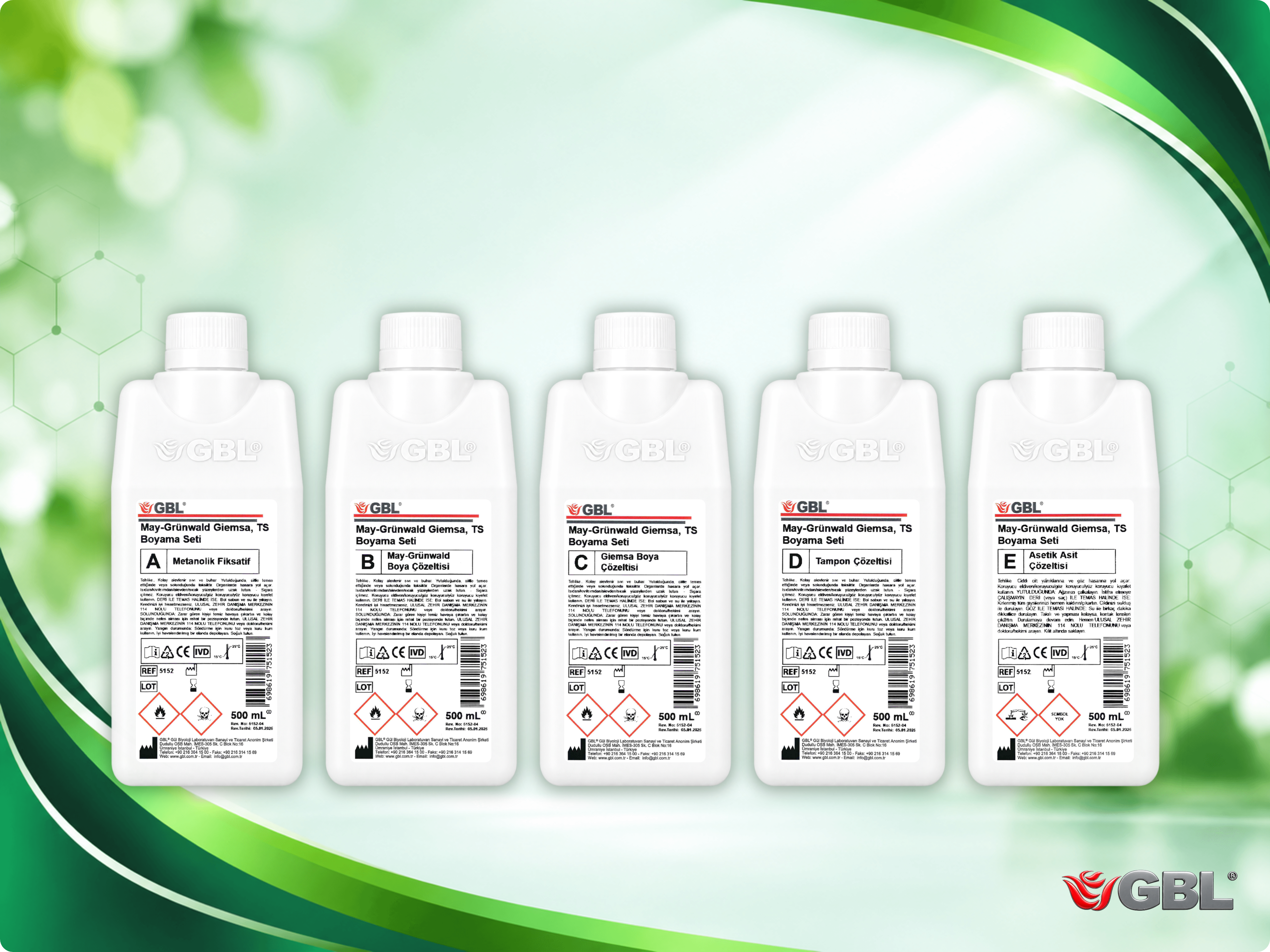May-Grünwald Giemsa, TS Boyama Seti, 500 ml, 1000 Test