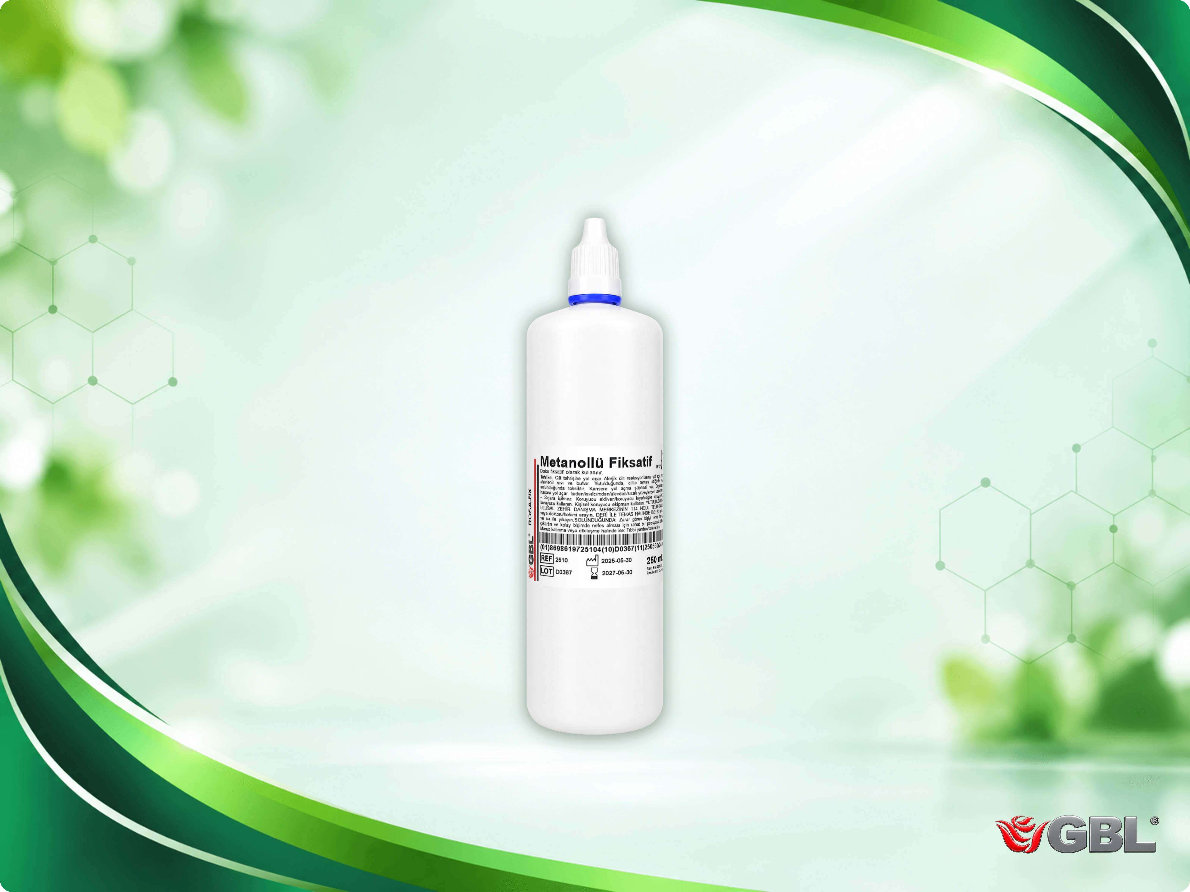 Metanollü Fiksatif, 250 ml, 500 Test