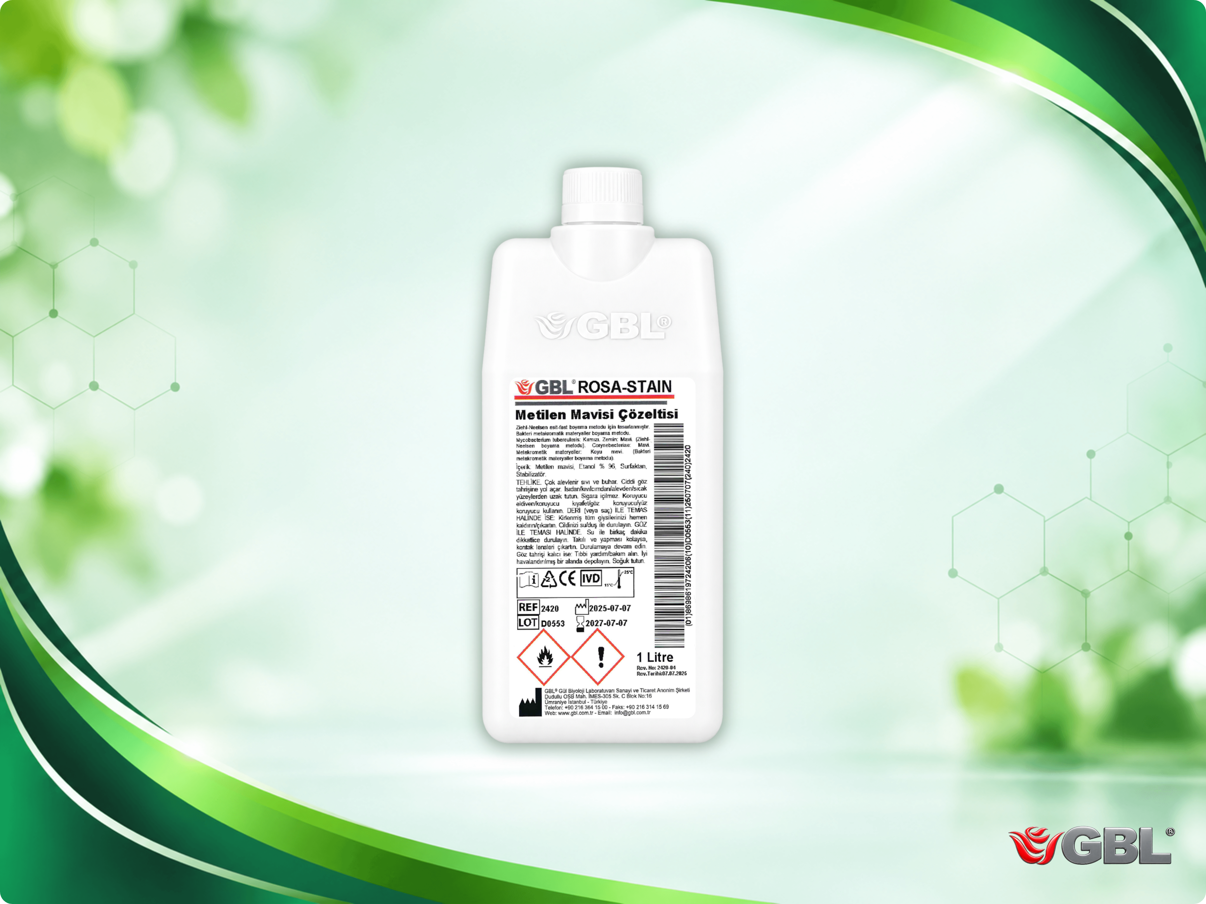 Metilen Mavisi Çözeltisi, 1000 ml, 2000 Test