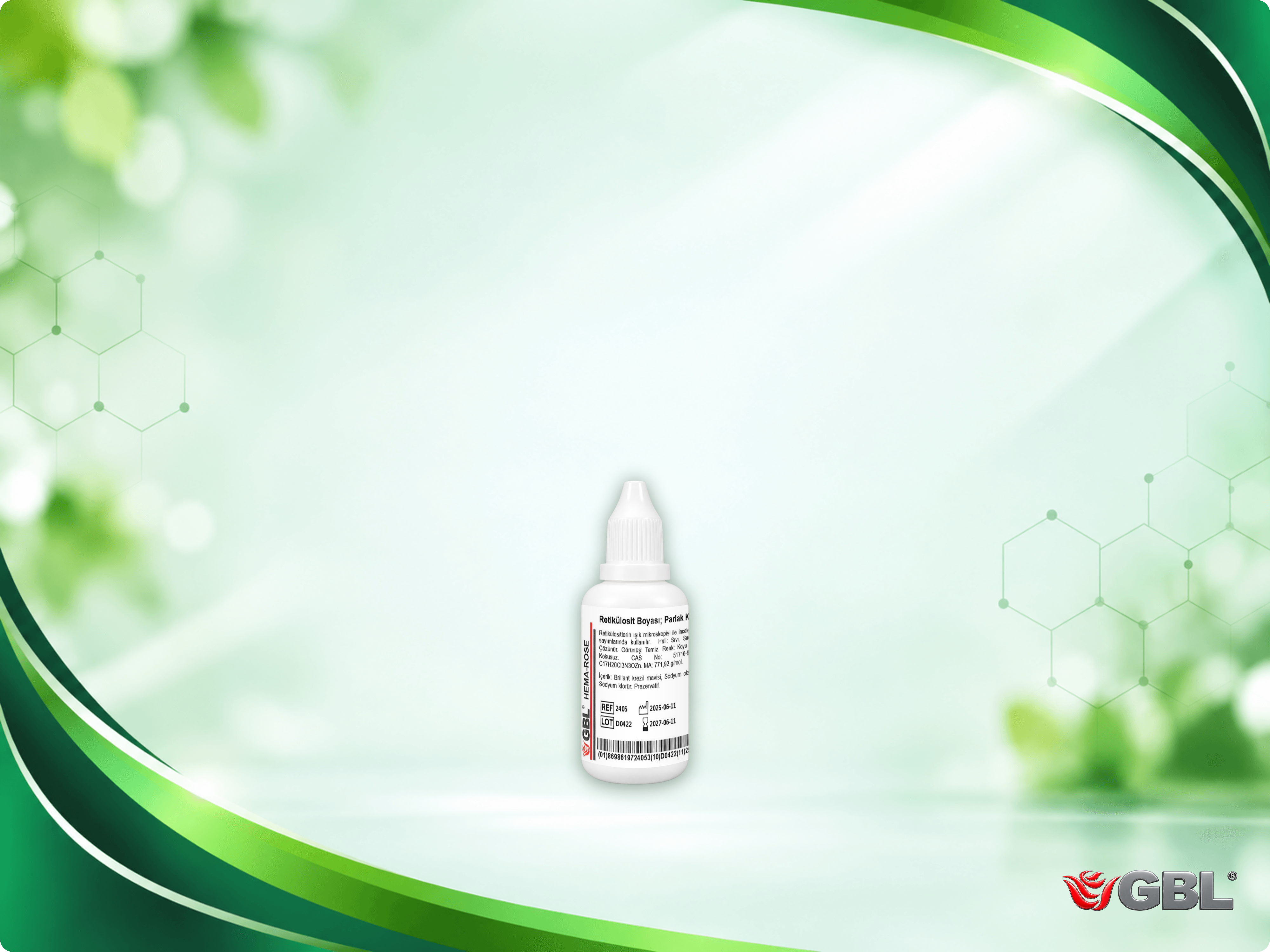 Retikülosit Boyası; Parlak Krezil Mavili, 50 ml, 250 Test