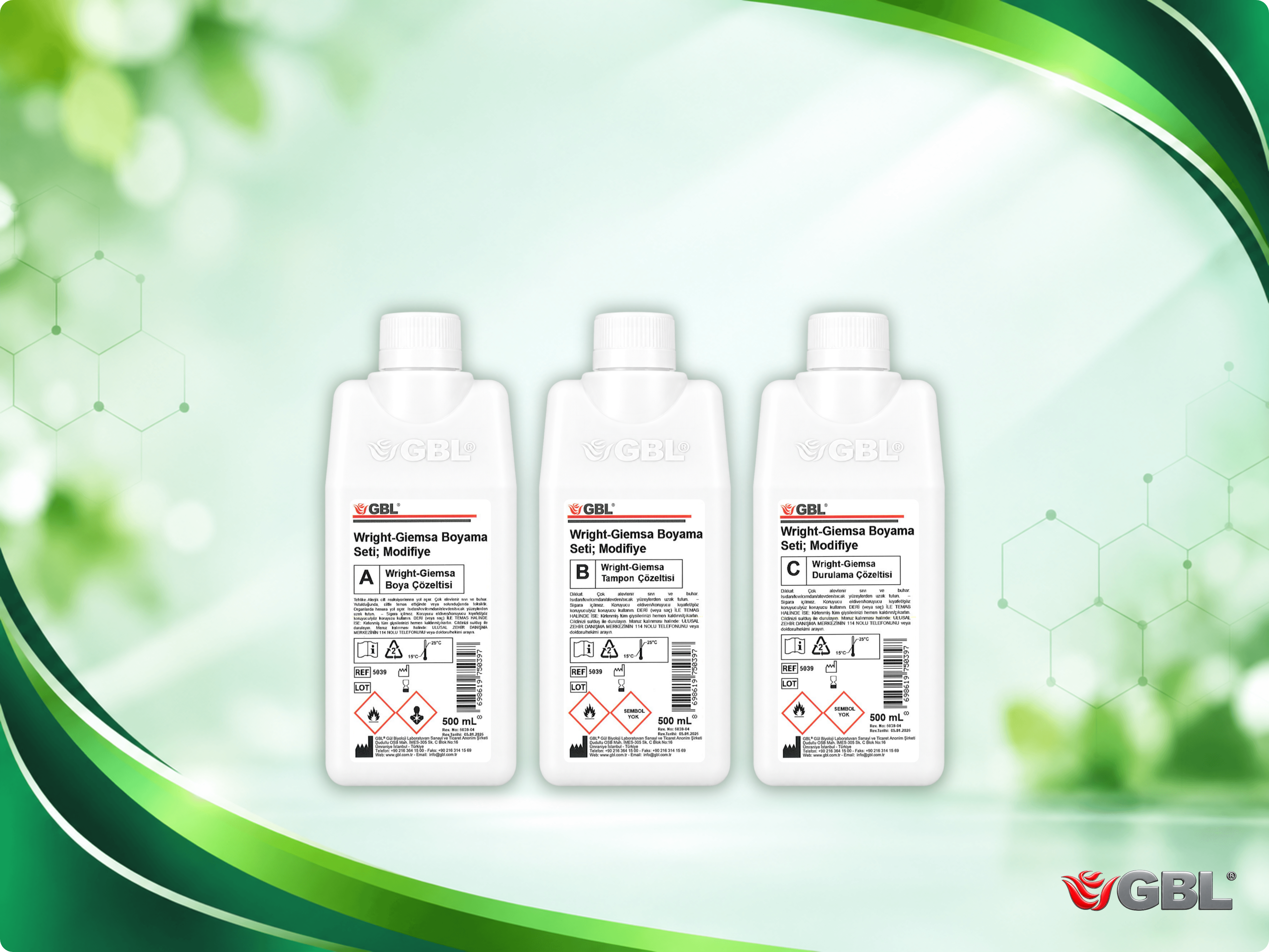 Wright-Giemsa Boyama Seti; Modifiye, 500 ml, 1000 Test