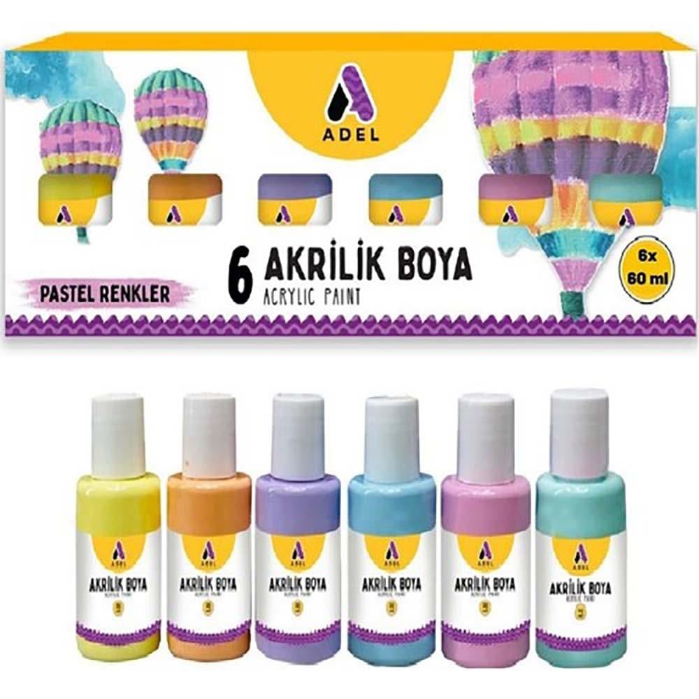 AdelADEL PASTEL RENKLER 6LI AKRİLİK BOYA