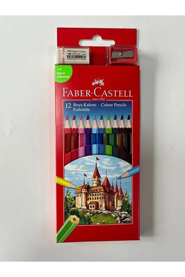 KVSHOPFABER CASTELL 12 Lİ +1 KELMTIRAŞ VE SİLGİ