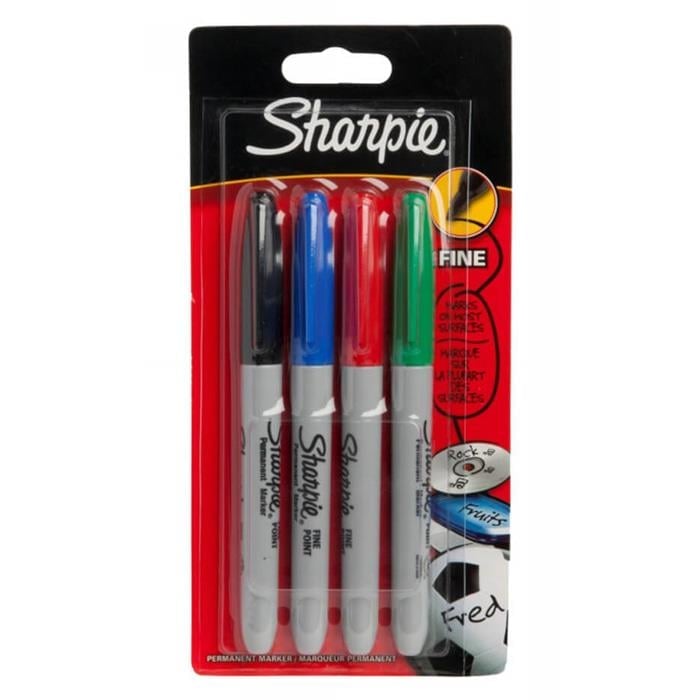 SHARPİESHARPİE MARKÖR PERMANENT FİNE 4 LÜ STANDART RENK