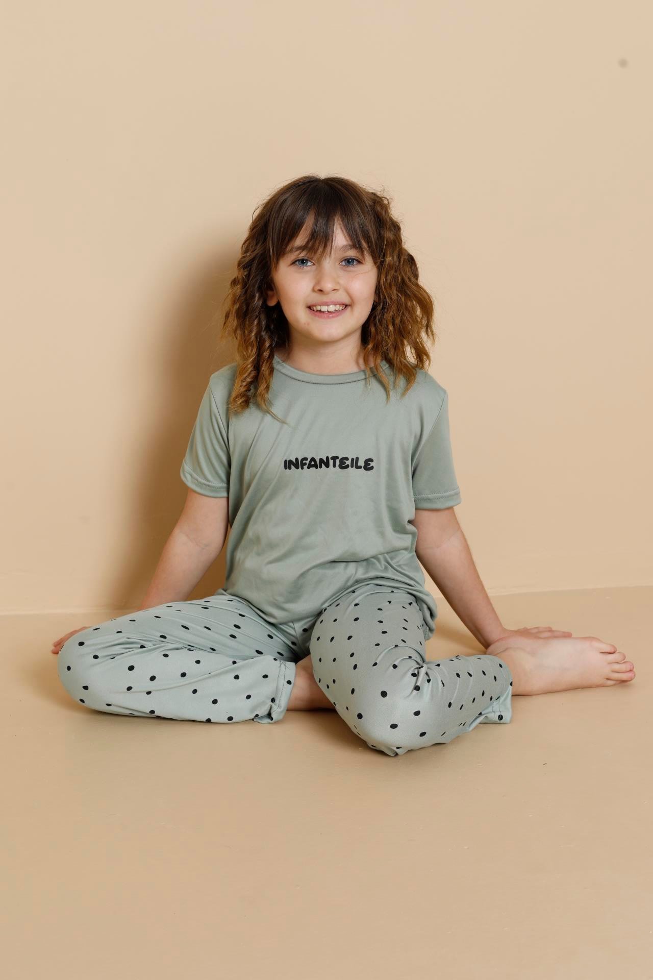 Çocuk Milan Kısa Kol Mint Yeşili Pijama Takım
