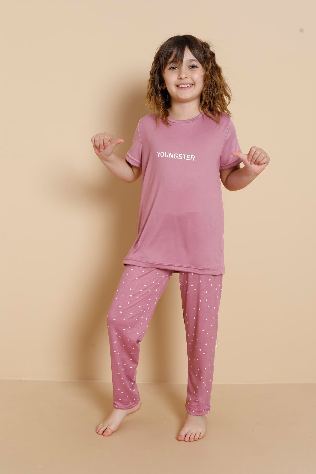 Çocuk Milan Kısa Kol Pembe Pijama Takım