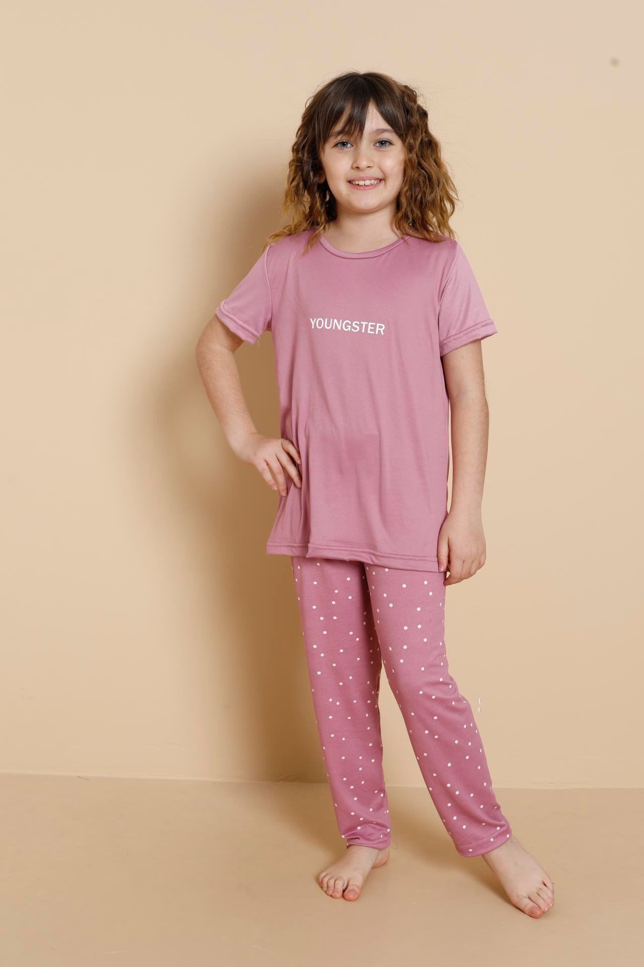 Çocuk Milan Kısa Kol Pembe Pijama Takım