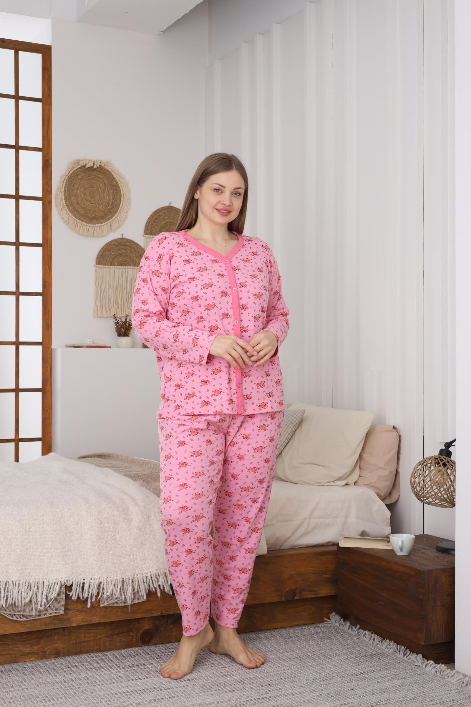 DÜĞMELİ BATTAL ANNE  PIJAMA TAKIMI